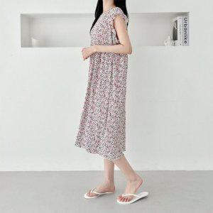 냉주름 롱드레스 데일리룩프릴어깨 여성스런 썸머 나시원피스