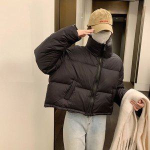 우먼 이지웨어 점퍼 후드집업 숏기장 숏핏 스테디패셔너블 다운