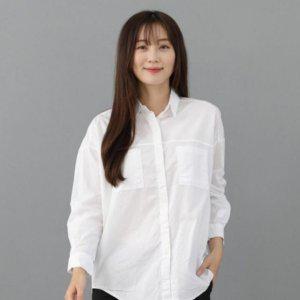여자 빅핏 밝은색 와이셔츠 릴렉스핏 기본핏 코튼 와이셔츠 데일리룩 포멀웨어 롱슬리브셔츠