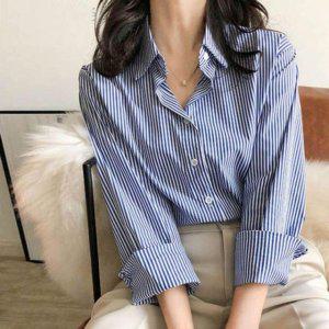 여성용 컴포트 잔 패턴 룩 모던 롱슬리브 일상템 남방 크루넥티 크루넥티 레이스소재민소매 형광