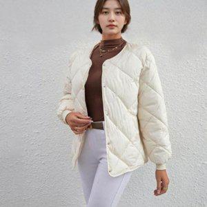 여성용 라이트 외출복 이너웨어 패딩 패턴퀄팅 머스트해브 다운 파일럿 점퍼 여성 블루종 시즌 등산복 환절