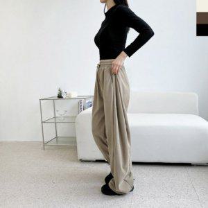 ACC FW1032W 우먼 코듀로이원단 슬랙스 옆핀턱플리츠 끈 트렌디 조거 오버핏