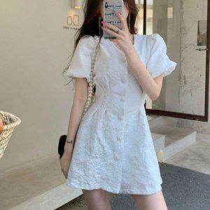미니사이즈 캐주얼 드레스 호캉스일상 모임 V넥 호텔호 여행 오피스 치마 상견례 드레스
