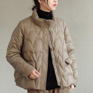 클래식 우먼 패딩퀼트 덕다운점퍼 재킷 터틀넥 칼라 누빔소재 재킷 동절기 한파대비