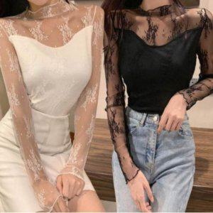 망사망사 비침소재 트렌드 셔츠 안감 베스트 코디레이어드 반팔티