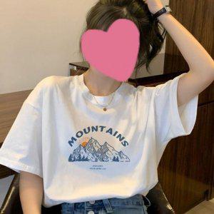 로고프린트 코튼패브릭 100 박스티 우먼 의류 봄옷 여름옷 가을옷 로맨틱룩 나들이룩스타일
