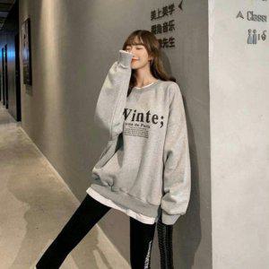 걸스 겹쳐입기 룩 빅 프린트 데일리 촉감좋은 크루넥티티 망사 민소매 형광 스퀘어넥티