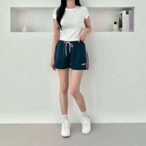 오챔프 사이드모던 투라인 숏팬츠 하프팬츠 허리밴딩 3부 짐웨어 트레이닝세트