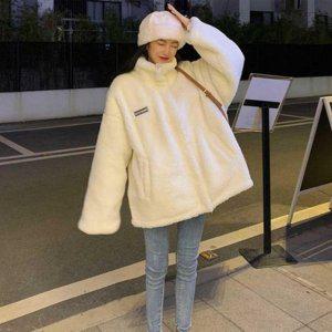 프리미엄 걸 20 대 오텀 여행자켓 뽀글소재 후드집업 대학생옷 뽀글이 재킷