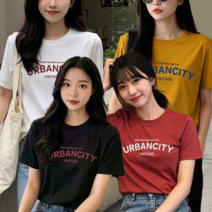 트렌디 여성 썸머 프린트 베이직 하프티 크루넥 티 레이디스 숏슬리브 일상 폴리 세련된 그래픽언더레이어