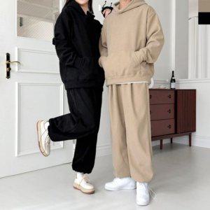GAA FW1050W 여성용 동절기 코듀로이원단골덴 풀오버 후디 핀턱 심플 오버핏 세트(양털안감)