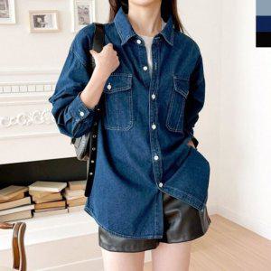 SIN WSF5002 걸 박시핏 주머니 진남방 청바지 와이셔츠베이직