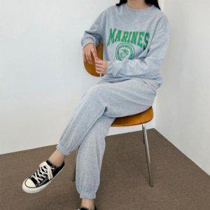 레이디 레터링 보아 올데이투피스 일상 라운드티 조거 세트상품