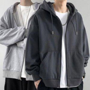 스타일 정돈된 심플 연출 노프린트 남자일상템 후드티 집업후드 플리스 재킷 양털집업 시즌 점퍼 추절기