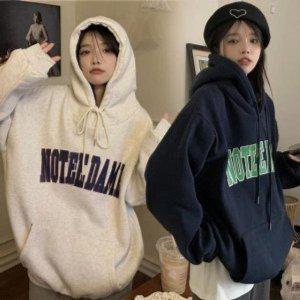 걸스데일리룩 캐주얼 루즈핏 기모안감 후드스웨트 티