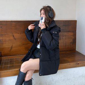 니모퀄트 여성용 패딩 숏 캐주얼 겨울 후드 방한 아우터 여성 데일리 오버핏 점퍼 경량 K2559