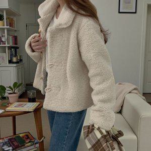 베르 뽀글이 카라 반코트 2color 여성 플리스코트 겨울 후리스