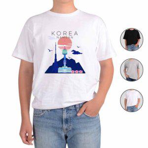 반팔티셔츠 한국 남산 그림 다양한색상 전사이즈