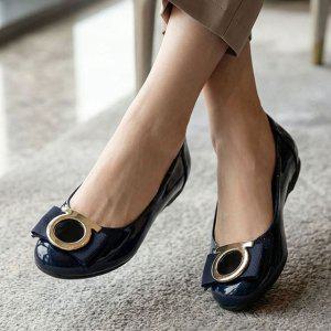 여자 단화 에나멜 플랫슈즈 데일리 발편한 신발