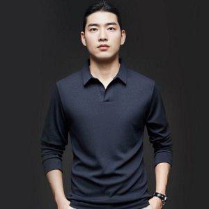 카라 오픈카라 긴 남성 팔 루즈핏 티