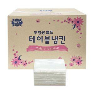 식탁용 종이 냅킨 70매 구성 대용량 4200매 식사용 테이블 냅킨 밴드포함