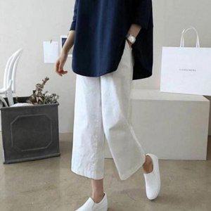 부츠컷 여성 린넨 슬랙스 와이드 바지 팬츠 여름 세미