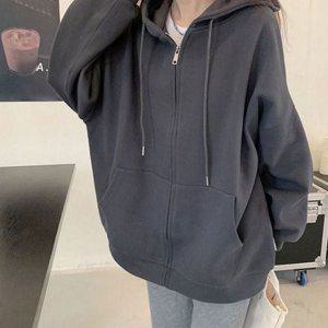 무지 후드 데일리 빅사이즈 티 캐주얼 오버핏 여성