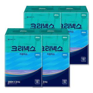 콤비 크리넥스 4개 x 미용티슈 (총 (200매) 3팩 12팩)
