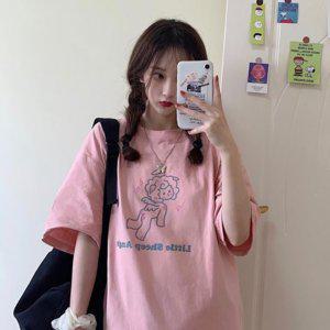 반팔 데일리 박스 여자티 여성티 루즈핏 슬림핏