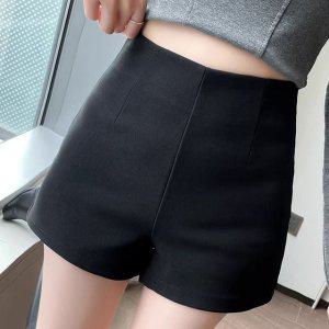 블랙 큐롯 핫팬츠 여성 반바지 여름 하이웨스트 스판