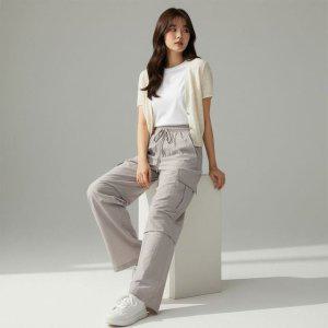 카라젯 바스락 와이드 카고바지 트레이닝 와이드 조거팬츠 여성 트렌드 나일론