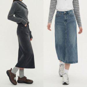 스판 데님 밴딩 롱 스커트 여성 청치마 데님스커트 롱치마