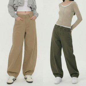 팬츠 벌룬 여성 와이드 데님 긴바지 오버핏 빅사이즈 면바지 여성와이드슬랙스