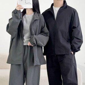 트레이닝 반목 커플 간절기 집업 재킷 검정 차콜 터틀넥 남성반집업