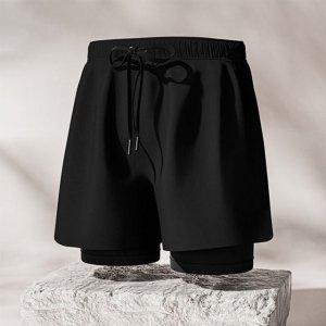 검정 반바지 남자 레깅스 일체형 비치웨어 여름 숏팬츠 바캉스 팬츠