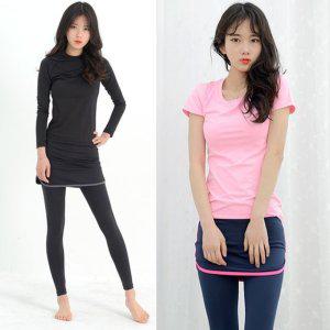 핑크네이비 치마 레깅스 요가 스포츠 운동복 래쉬가드 요가복 여성 바지