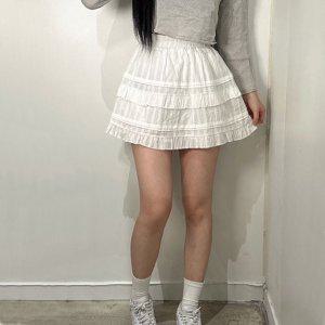 스커트 발레코어 플레어 A라인 레이스 캉캉 여