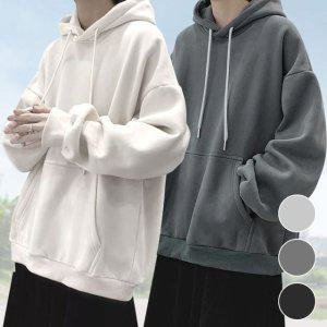 후드티 루즈핏 남성 여성 커플티 오버핏 흰색 무지 기본 데일리룩
