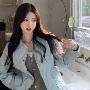 루즈핏블 패딩 여성셔츠 롱 URD-236 여자
