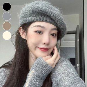 여성 니트 베레모 벙거지모자 겨울 베레모 빵모자