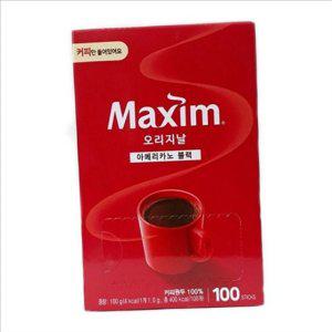 인스턴트 아메리카노 블랙 커피 스틱 맥심 오리지날 커피 100개 봉지