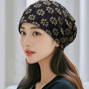 데일리 여성 두건 모자 항암 꽃무늬 비니 사계절 편안한