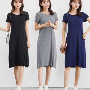 데일리 여성 원피스 루즈핏 원피스 비스코스 반팔 여름