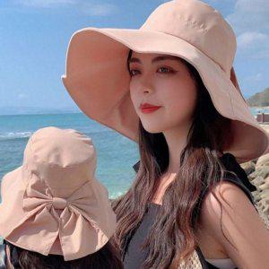빅사이즈 여성 버킷 햇 와이드챙 벙거지 모자 여름 휴가