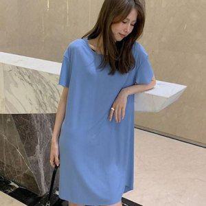 루즈핏 여성 여름 원피스 쿨링 반팔 원피스 빅사이즈 데일리 비치