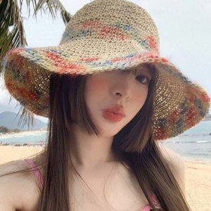 휴양지햇 여성 버킷 햇 와이어 밀짚 모자 벙거지 바캉스 여름