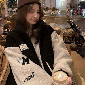 루즈핏 여성 후리스 점퍼 데일리 여성 양털 후리스 캐주얼 오버핏