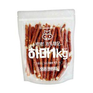 강아지간식 애견간식 1kg 고단백 대용량 애견간식 오리 순살