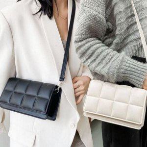 모던 여성 크로스 백 스퀘어 합성 가죽 크로스 백 엠보싱