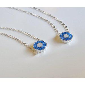 실버925 국내제작 캐주얼 유니크 스톤 실버팔찌 아쿠아 블루 은팔찌 (SILVER)